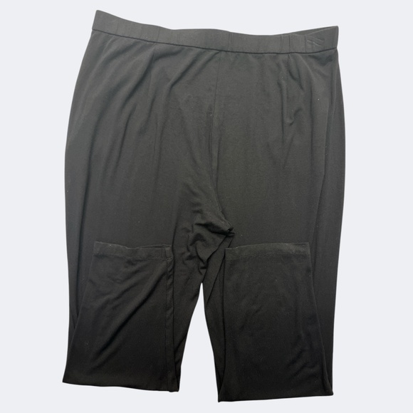 Eileen Fisher Pant L Black Viscose Blend Pull On Tapered Leg Lightweight Relaxed - Picture 4 of 6
